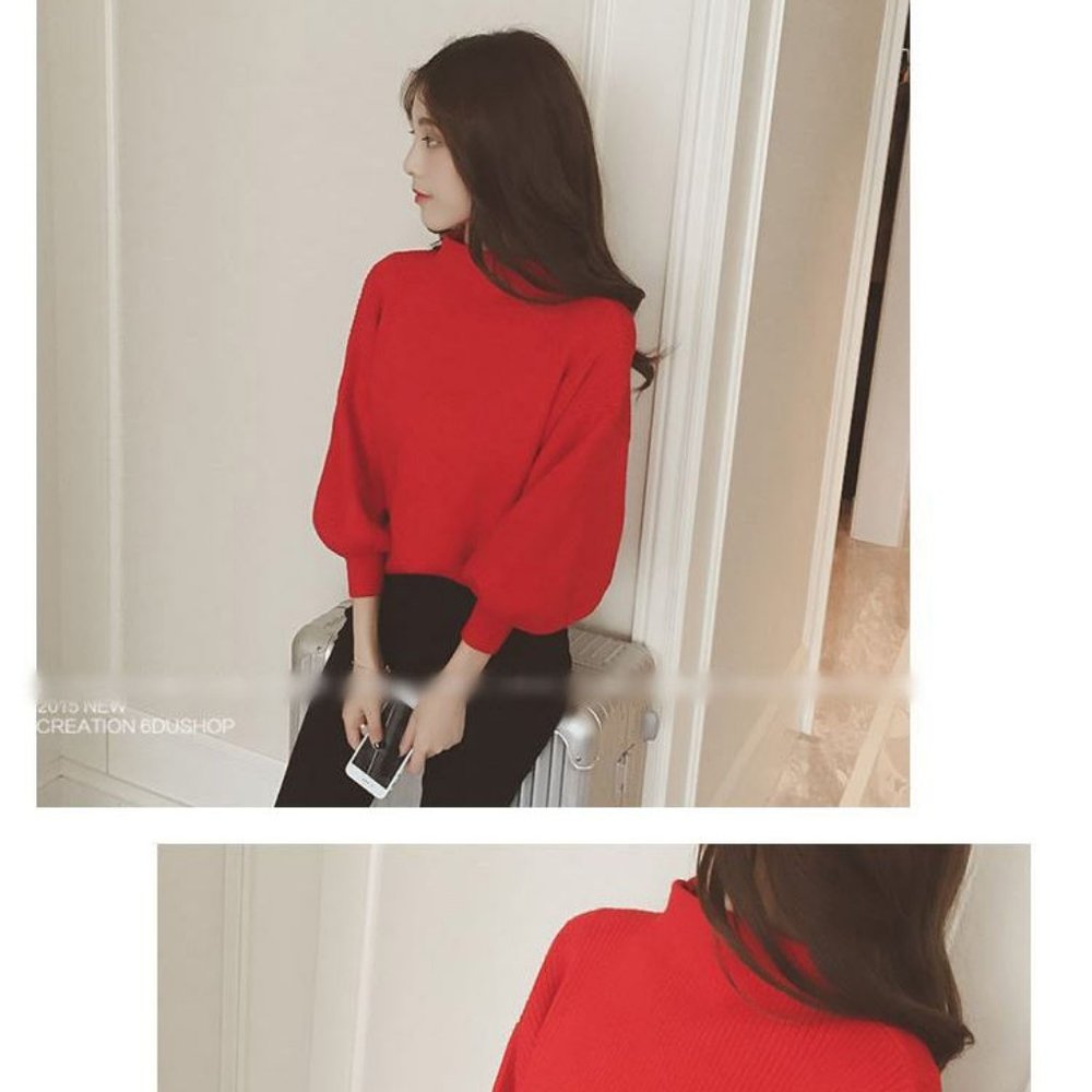 RED TURTLENECK SWEATER